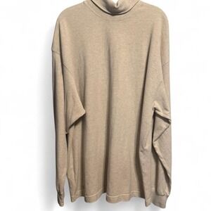 Brooks Brothers cream long sleeve turtleneck Size L 100% cotton